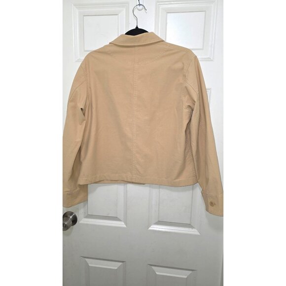 Uniqlo Women's Tan Button-Up Cotton Jacket Front Pockets Size S - Picture 3 of 8